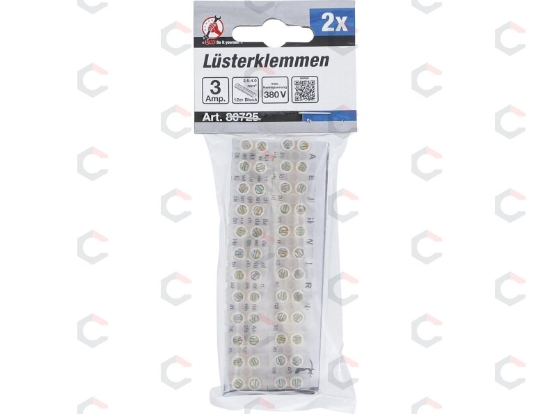 Laidų tvirtinimo gnybtai | 2.5 mm² | 2 vnt. | 12 vnt. blokelis (80725) 2 Laidų tvirtinimo gnybtai | 2.5 mm² | 2 vnt. | 12 vnt. blokelis (80725) 2