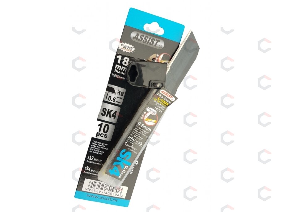 Laužomos geležtės peiliukams | ypač aštrios | SK4 plienas | 18 mm | 10 vnt. (L-100A) 1 Laužomos geležtės peiliukams | ypač aštrios | SK4 plienas | 18 mm | 10 vnt. (L-100A) 1