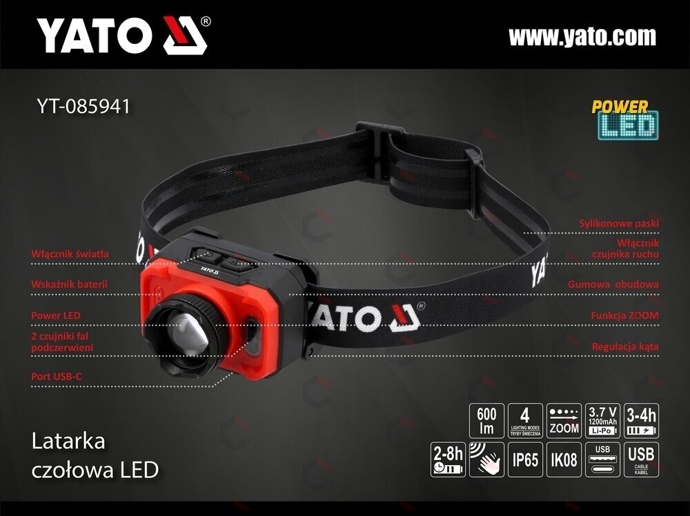 Lempa dedama ant galvos | 600LM AKU / judesio daviklis | LED (YT-085941) 3 Lempa dedama ant galvos | 600LM AKU / judesio daviklis | LED (YT-085941) 3