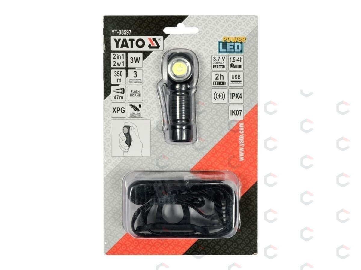 Lempa dedama ant galvos | 2IN1 350LM (YT-08597) 9
