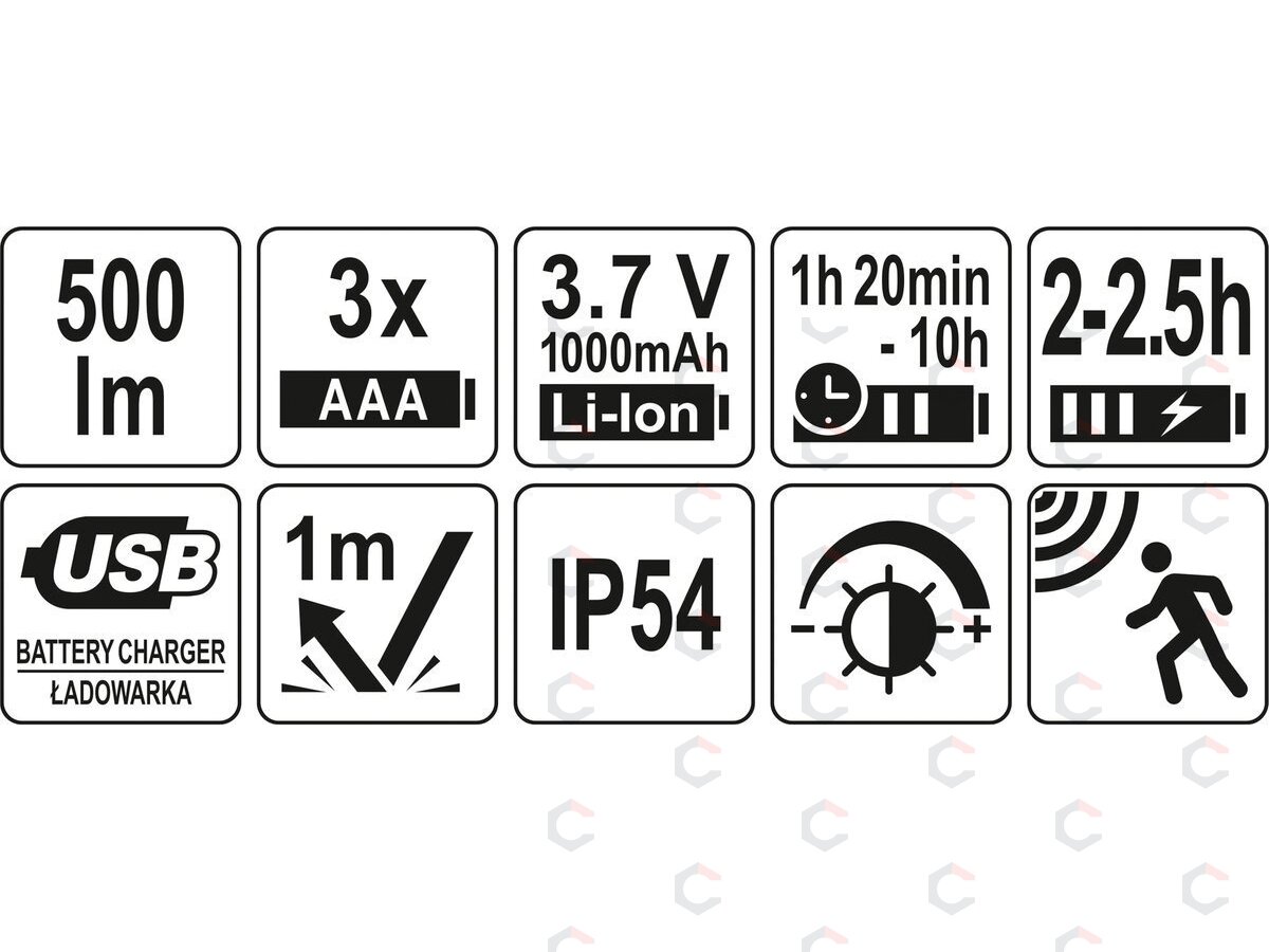 Lempa dedama ant galvos | lygus žibinto reguliavimas / judesio daviklis | 500LM AKU/3XAAA OSRAM LED (YT-08593) 4 Lempa dedama ant galvos | lygus žibinto reguliavimas / judesio daviklis | 500LM AKU/3XAAA OSRAM LED (YT-08593) 4