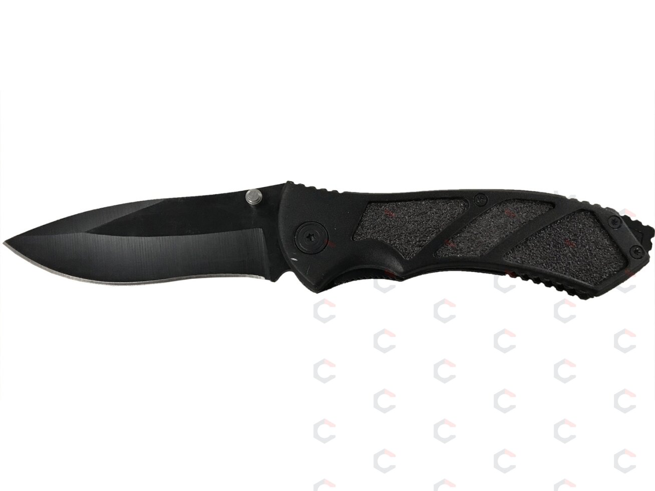 Lenktinis peilis | juoda apdaila su matine tekstūra | 16.3 cm (FK6)