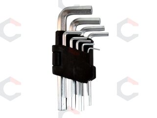 Lenktų raktų rinkinys | Šešiakampiai (Hex) 1.5-10mm | 9 vnt (ES10699) Lenktų raktų rinkinys | Šešiakampiai (Hex) 1.5-10mm | 9 vnt (ES10699)
