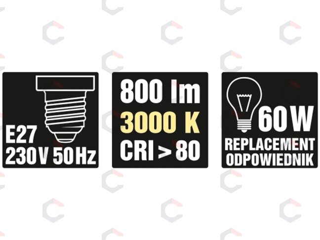 LED lemputė A60 E27 230V 10W 800LM 3000K (83812) 4