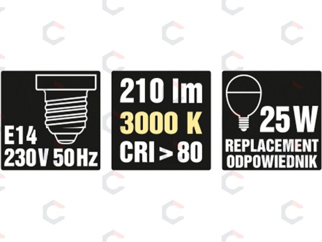 LED lemputė P45 E14 230V 3W 210LM 3000K (83801) 4 LED lemputė P45 E14 230V 3W 210LM 3000K (83801) 4