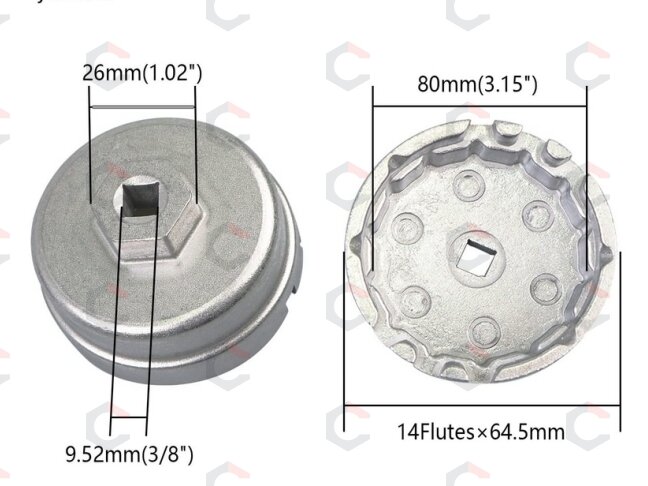 Lėkštelė tepalo filtrui | 14-kampų | Ø 64.5 mm | Toyota (OFW-65) 6 Lėkštelė tepalo filtrui | 14-kampų | Ø 64.5 mm | Toyota (OFW-65) 6