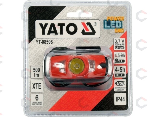 Lempa dedama ant galvos | akumuliatorinė | 500LM / 70 m | LI-ION 3,7V 1000MAH (YT-08596) 5