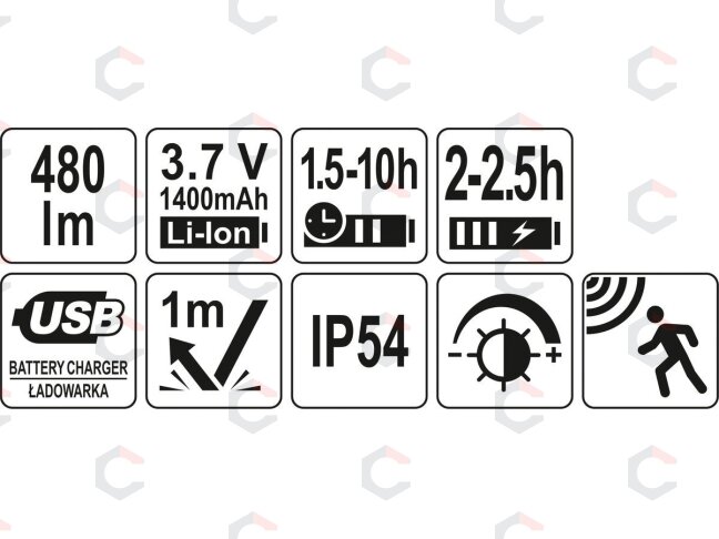 Lempa dedama ant galvos | lygus žibinto reguliavimas / judesio daviklis | 480LM AKU OSRAM LED (YT-08592) 5