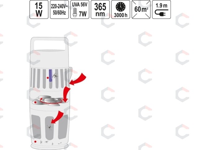 Lempa nuo vabzdžių | su ventiliatoriumi | UV-A 15W (67012) 4 Lempa nuo vabzdžių | su ventiliatoriumi | UV-A 15W (67012) 4
