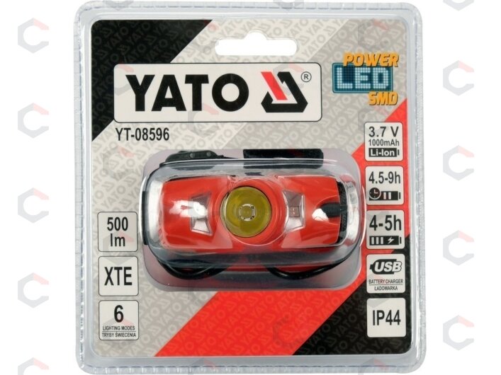 Lempa dedama ant galvos | akumuliatorinė | 500LM / 70 m | LI-ION 3,7V 1000MAH (YT-08596) 5