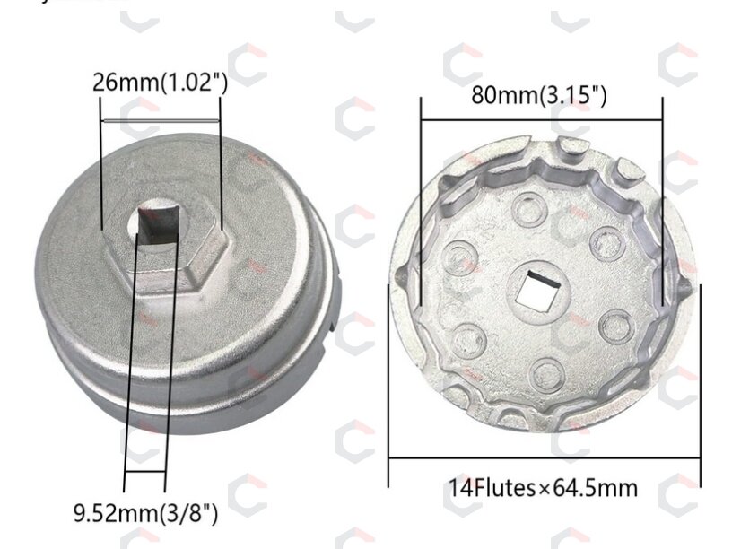 Lėkštelė tepalo filtrui | 14-kampų | Ø 64.5 mm | Toyota (OFW-65) 6 Lėkštelė tepalo filtrui | 14-kampų | Ø 64.5 mm | Toyota (OFW-65) 6