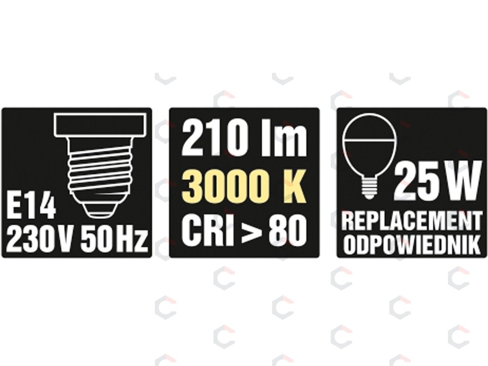 LED lemputė P45 E14 230V 3W 210LM 3000K (83801) 4 LED lemputė P45 E14 230V 3W 210LM 3000K (83801) 4