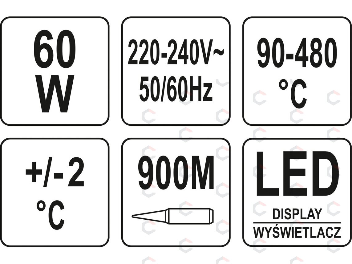 Litavimo stotelė su skaitmeniniu LED ekranu | 900 mm | 60 W (YT-82460) 5 Litavimo stotelė su skaitmeniniu LED ekranu | 900 mm | 60 W (YT-82460) 5