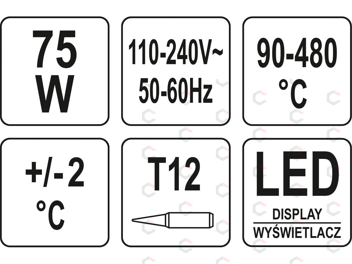 Litavimo stotelė | T12 | 75 W (YT-82461) 4 Litavimo stotelė | T12 | 75 W (YT-82461) 4