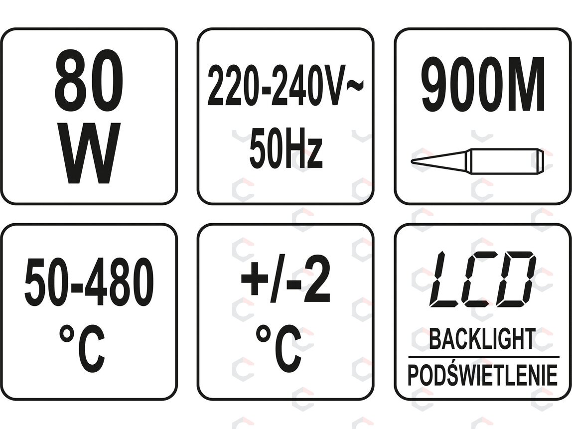 Lituoklis su LCD ekranu | 80 W | 50–480 °C | 900M antgaliai (YT-82701) 4 Lituoklis su LCD ekranu | 80 W | 50–480 °C | 900M antgaliai (YT-82701) 4