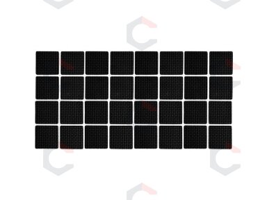 Lipnūs padukai baldams juodi 18x18mm 32vnt. (74895)