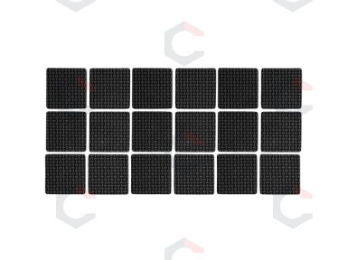 Lipnūs padukai baldams juodi 25x25mm 18vnt. (74896)
