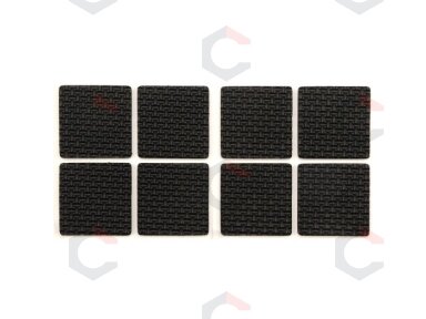 Lipnūs padukai baldams juodi 38x38mm 8vnt. (74897)