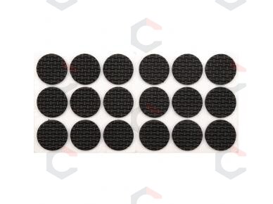 Lipnūs padukai baldams juodi 25mm/18vnt. (74886) Lipnūs padukai baldams juodi 25mm/18vnt. (74886)