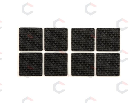 Lipnūs padukai baldams juodi 38x38mm 8vnt. (74897)