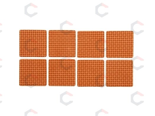 Lipnūs padukai baldams rudi 38x38mm 8vnt. (74893)