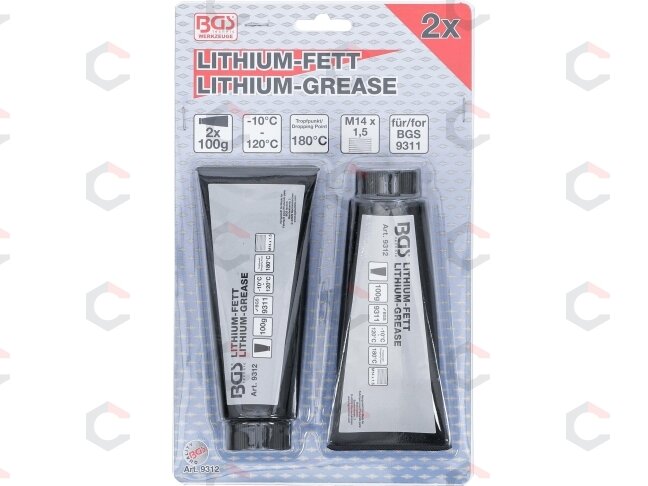 Ličio tepalas tepalo pistoletui BGS 9311 | 2 tūbelės (9312) 2 Ličio tepalas tepalo pistoletui BGS 9311 | 2 tūbelės (9312) 2