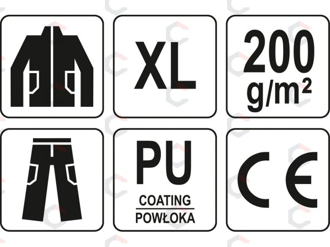 Lietaus kostiumas | kasdieniam darbui | PU | dydis XL (YT-79713) 3 Lietaus kostiumas | kasdieniam darbui | PU | dydis XL (YT-79713) 3