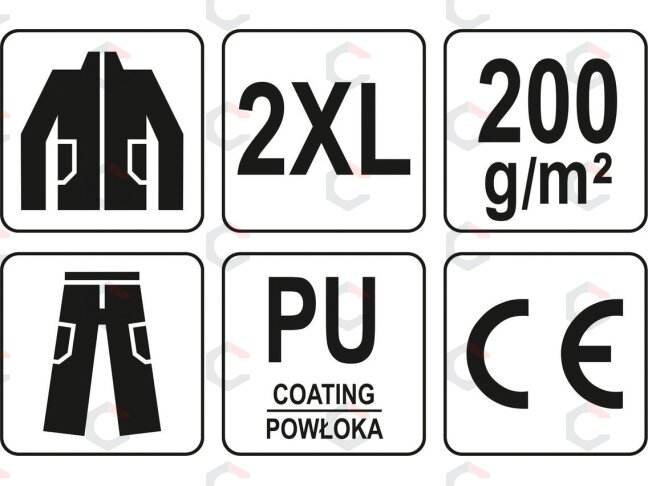 Lietaus kostiumas | kasdieniam darbui | PU | dydis XXL (YT-79714) 3 Lietaus kostiumas | kasdieniam darbui | PU | dydis XXL (YT-79714) 3