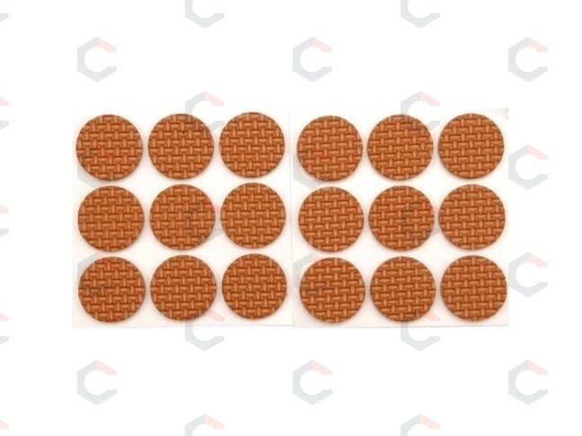 Lipnūs padukai baldams rudi 25mm/18vnt. (74882) Lipnūs padukai baldams rudi 25mm/18vnt. (74882)