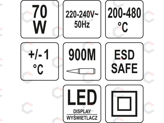 Litavimo stotelė 70W | Led ekranas | tipas 900M (YT-82459) 5 Litavimo stotelė 70W | Led ekranas | tipas 900M (YT-82459) 5
