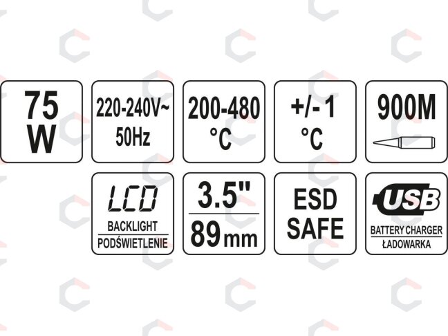 Litavimo stotelė 75W | LCD ekranas | 3,5″ tipas 900M (YT-82456) 5 Litavimo stotelė 75W | LCD ekranas | 3,5″ tipas 900M (YT-82456) 5
