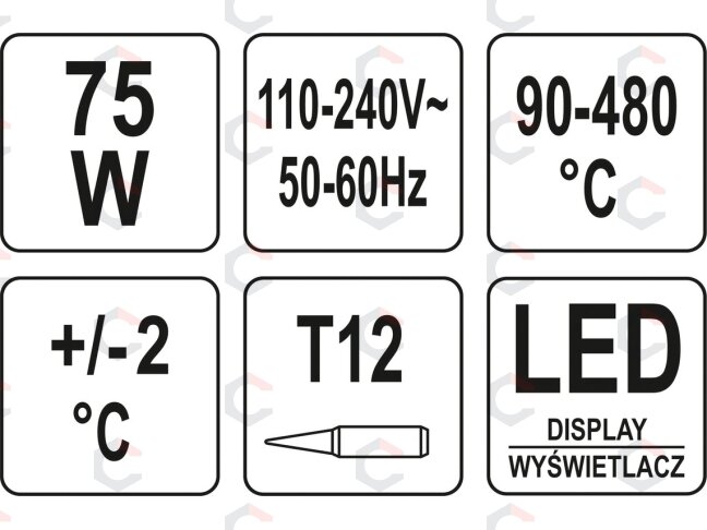 Litavimo stotelė | T12 | 75 W (YT-82461) 4 Litavimo stotelė | T12 | 75 W (YT-82461) 4