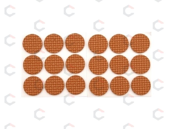 Lipnūs padukai baldams rudi 25mm/18vnt. (74882) Lipnūs padukai baldams rudi 25mm/18vnt. (74882)
