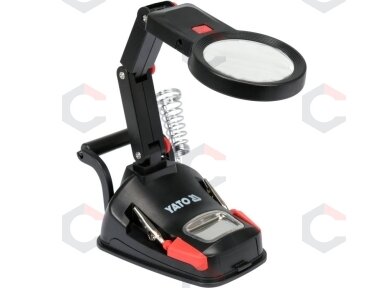 Pagalbinis laikiklis litavimui su LED apšvietimu ir lupa (YT-73861) Pagalbinis laikiklis litavimui su LED apšvietimu ir lupa (YT-73861)