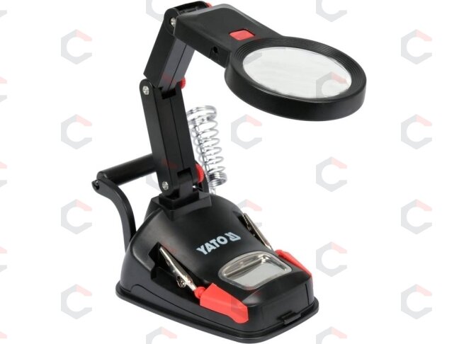 Pagalbinis laikiklis litavimui su LED apšvietimu ir lupa (YT-73861) 1 Pagalbinis laikiklis litavimui su LED apšvietimu ir lupa (YT-73861) 1