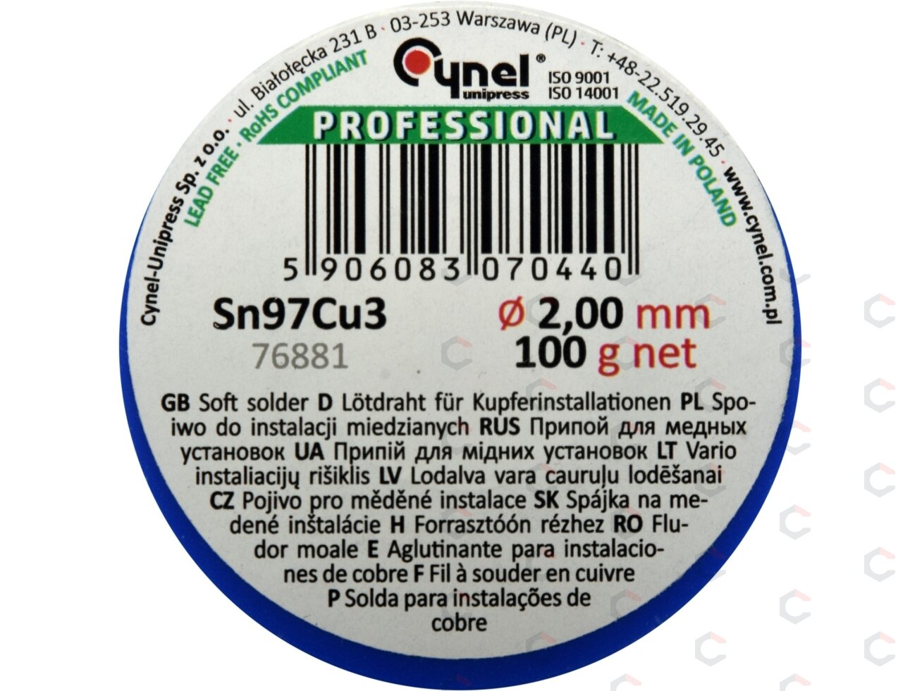 Lydmetalis minkštas | Ø 2.0 mm | 100g (76881) 1 Lydmetalis minkštas | Ø 2.0 mm | 100g (76881) 1