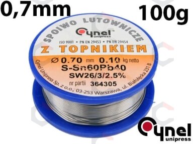 Lydmetalio viela Ø 0,70mm. 100g su fliusu (76806)