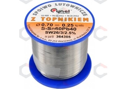Lydmetalio viela Ø 0,70mm. 250g su fliusu (76807)
