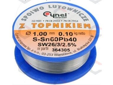 Lydmetalio viela Ø 1,00mm. 100g su fliusu (76810)