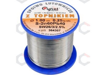 Lydmetalio viela Ø 1,00mm. 250g su fliusu (76811)