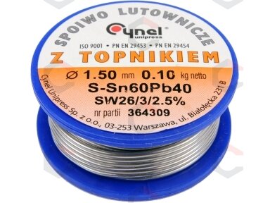 Lydmetalio viela Ø 1,50mm. 100g su fliusu (76814)