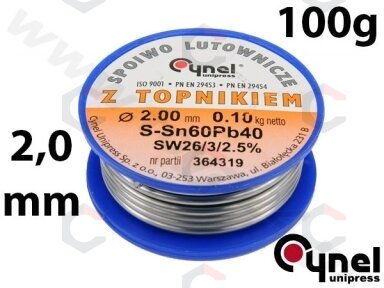 Lydmetalio viela Ø 2,00mm. 100g su fliusu (76818)
