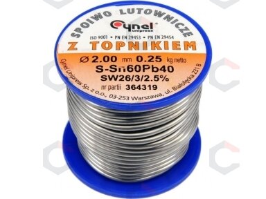 Lydmetalio viela Ø 2,00mm. 250g su fliusu (76819)