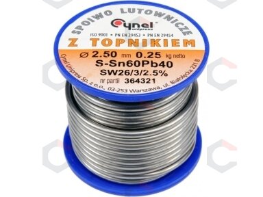 Lydmetalio viela Ø 2,50mm. 250g su fliusu (76823)