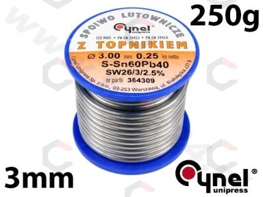 Lydmetalio viela Ø 3,00mm. 250g su fliusu (76827)