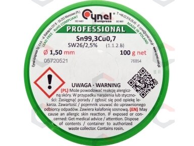 Lydmetalis be švino | Ø 1.5 mm | 100g (76854)