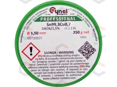 Lydmetalis be švino | Ø 1.5 mm | 250g (76855)