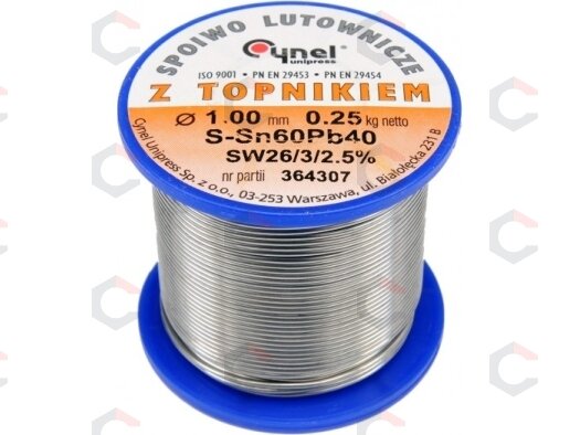 Lydmetalio viela Ø 1,00mm. 250g su fliusu (76811) 1