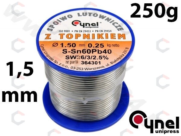 Lydmetalio viela Ø 1,50mm. 250g su fliusu (76815) Lydmetalio viela Ø 1,50mm. 250g su fliusu (76815)
