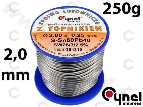 Lydmetalio viela Ø 2,00mm. 250g su fliusu (76819) Lydmetalio viela Ø 2,00mm. 250g su fliusu (76819)